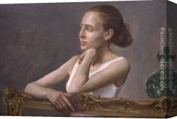 Model Canvas Paintings - Artist and Model III [detail] by Andrew Sterrett Conklin